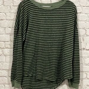 Workshop Republic Clothing Top Small Heathered Striped Green Black